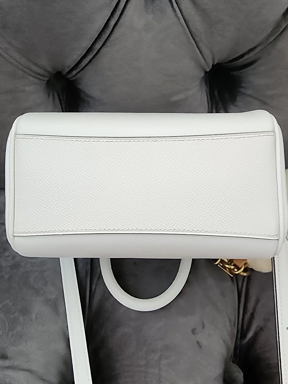 Coach Pebbled Leather Mini Boston Satchel in White - Picture 5 of 9